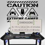 Extreme Gamer Wall Sticker - Dimensions