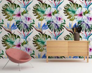 Orchids Watercolor Removable Wallpaper