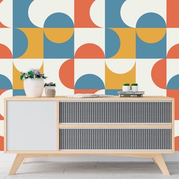 Retro Mid Century Modern Removable Wallpaper