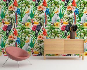 Tropical Animals Removable Wallpaper