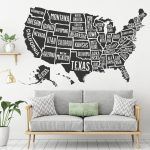 USA Map Wall Decal