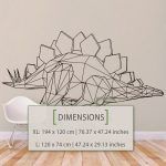 Dinosaur Geometric Wall Sticker - Dimensions