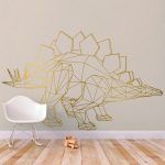 Dinosaur Geometric Wall Sticker - Gold Foil