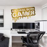 Natural Born Gamer Wall Sticker - Gold Foil