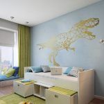 T-Rex Geometric Wall Art - Gold Foil