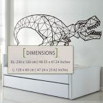 T-Rex Geometric Wall Sticker - Dimensions