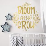 Bloom and Grow Nursery Wall Decal - Gold Foil
