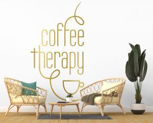 Coffee Therapy Wall Decor - Gold Foil