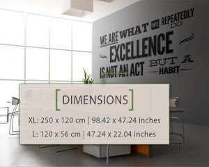 Excellence Office Wall Decor - Dimensions