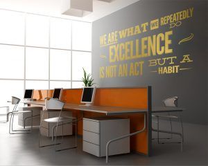 Excellence Office Wall Decor - Gold Foil