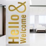 Hello & Welcome Office Wall Sticker - Gold Foil