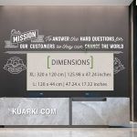 Mission & Values Office Wall Decal - Dimensions