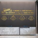 Mission & Values Office Wall Decal - Gold Foil