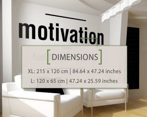 Motivation Office Wall Sticker - Dimensions