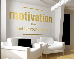 Motivation Office Wall Sticker - Gold Foil