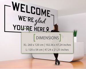 Welcome Office Wall Sticker - Dimensions