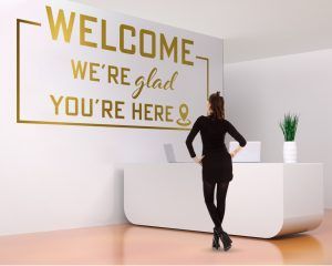Welcome Office Wall Sticker - Gold Foil