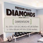 Diamonds and Gold Gym Wall Decal - Dimensions