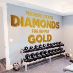 Diamonds and Gold Gym Wall Decal - Gold Foil
