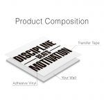 Discipline Beats Motivation Wall Decal Product Composition