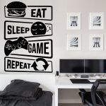 Eat Sleep Game Repeat Wall Sticker