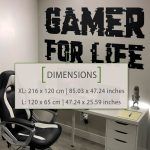 Gamer For Life Wall Sticker - Dimensions