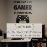 German Gamer Wandtattoo - Dimensions