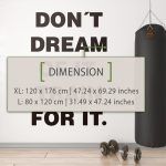Train For It Motivational Wall Sticker - Dimensions