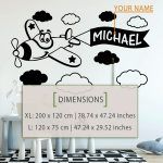 Airplane Name Wall Sticker - Dimensions
