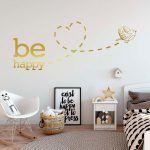 Be Happy Nursery Wall Sticker - Gold Foil