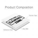 Custom Name Gaming Zone Wall Sticker - Product Composition
