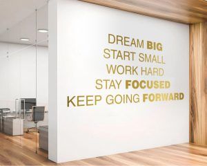 Dream Big Office Wall Sticker - Gold Foil