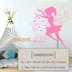 Fairy Custom Name Wall Sticker - Dimensions