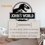 Jurassic World Name Wall Sticker - Dimensions