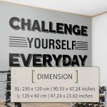 Challenge Yourself Gym Wall Sticker - Dimensions