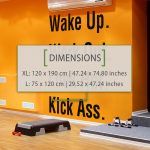 Wake Up Gym Wall Sticker - Dimensions