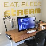 Eat Sleep Stream Wall Sticker - Gold Foil