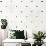 Cross Sign Wall Stickers - Gold Foil
