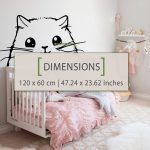 Cute Cat Headboard Sticker - Dimensions