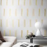 Double Lines Wall Stickers - Gold Foil
