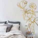 Hand Drawn Flowers Decor - Gold Foil