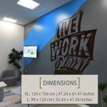 Live Work Play Wall Sticker - Dimensions
