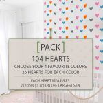 Rainbow Hearts Wall Stickers - Pack