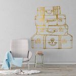 Luggage Wall Decal - Gold Foil