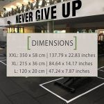 Never Give Up Gym Wall Decal - Dimensions