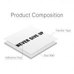 Never Give Up Gym Wall Decal - Product Composition