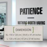 Patience Gym Wall Sticker - Dimensions