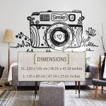 Smile Camera Wall Sticker - Dimensions