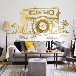 Smile Camera Wall Sticker - Gold Foil