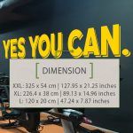 Yes You Can Wall Sticker - Dimensions